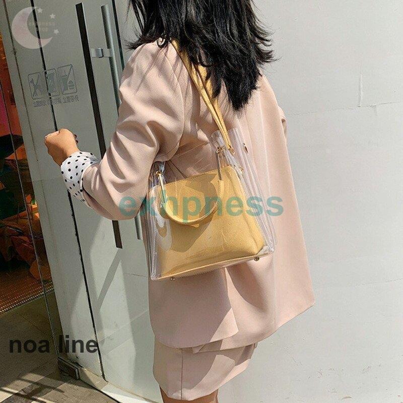 2wayクリアバッグ 透明 ショルダーバッグ レディース 実用的 斜めがけ バッグ プレゼント ハンドバッグ 誕生日 通勤バッグ 軽い 小さめ 軽量 大人 上品 - 画像 (9)