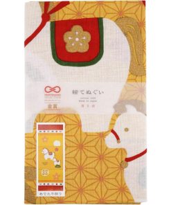 濱文様 絵手ぬぐい めでた午飾り 干支 お正月 冬 縁起 手拭い メール便対応