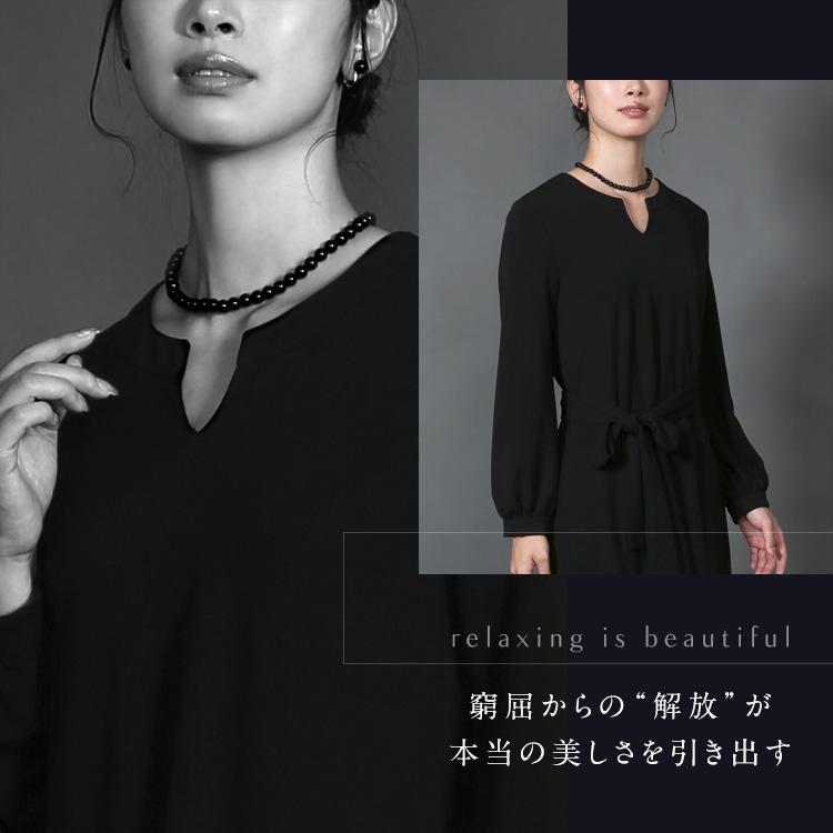 nina's(ファッション) 喪服 レディース ブラックフォーマル ワンピース 日本製 礼服 スーツ ロング丈 洗える 大きいサイズ 黒 ストレッチ 30代 40代 50代 60代 DI-62005 送料無料 - 画像 (3)
