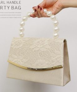 パーティーバッグ 結婚式 バッグ 大きめ 黒 パール フォーマルバッグ 普段使い ハンドバッグ レディース ハンドル レース シルバー ゴールド 50代 サブ