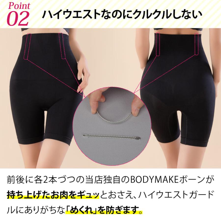 苦しくないのに美スタイル 履くだけBODYMAKE ハイウエスト ガードル 大きいサイズ 丸まらない お腹引き締め 着圧 スパッツ 骨盤 - 画像 (8)