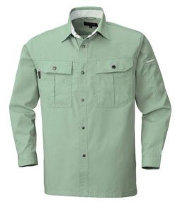 4930269172674 BEE MAX BM535 ナガソデシヤツ 色：スモークグリーン サイズ：S