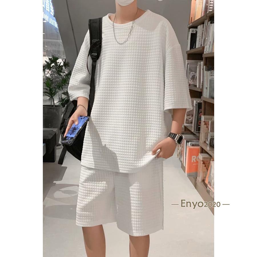 セットアップ メンズ 上下セット Tシャツ ショートパンツ 夏 運動着 部屋着 ルームウェア スポーツウェア トレーニング ランニング 夏服 - 画像 (5)