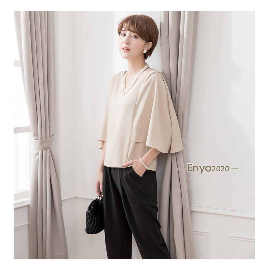 ママスーツ パンツ 母 ママ 入学 入園 パンツスーツ レディース 大きいサイズ セットアップ パーティー 結婚式 ドレス ジャケット 2点セット - 画像 (9)