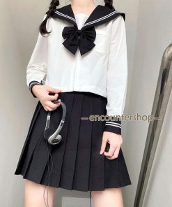 セーラー服 制服 衣装 仮装 レディース 長袖 上下セット 4点セット 半袖 セットアップ  靴下付き スカーフ ショートスカート ミドルス
