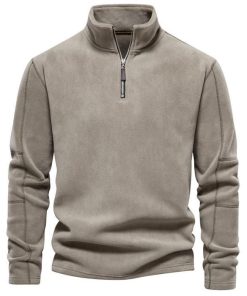 フリース スウェット メンズ トップス タンドカラー ハーフジップアップ　プルオーバー 男性　冬秋 長袖トップス