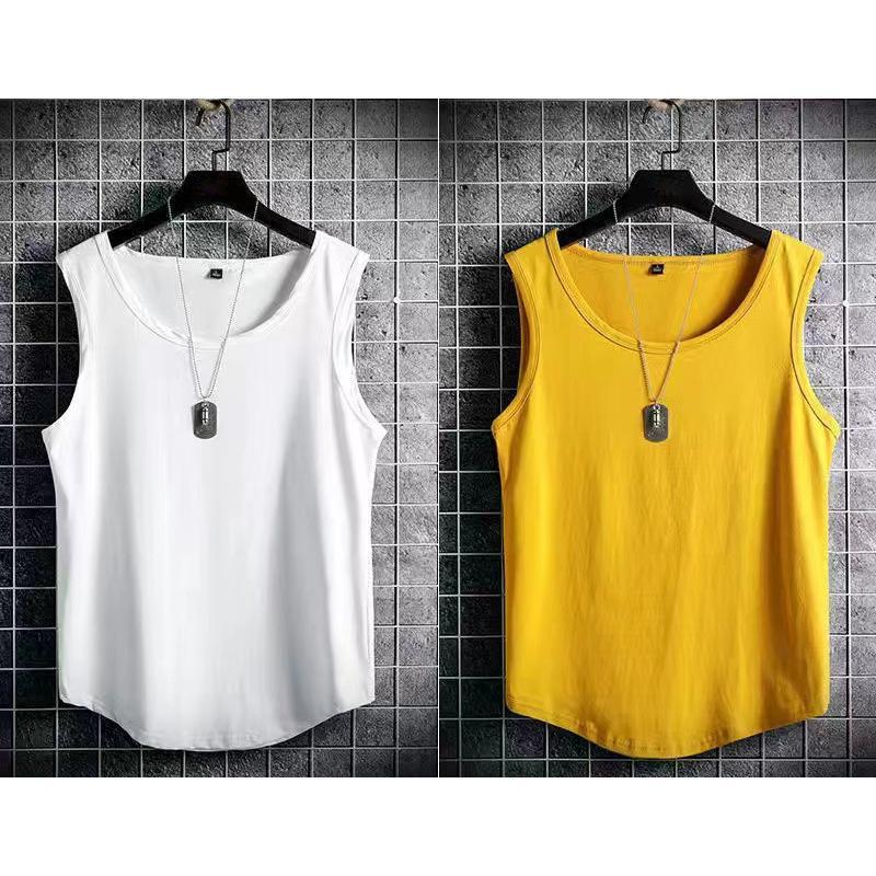 お徳用 2枚セット タンクトップ メンズ 肌着 ノースリーブ Tシャツ スウェット インナー 薄手 ゆったり 無地 おしゃれ 軽量 部屋着 スポーツ - 画像 (2)