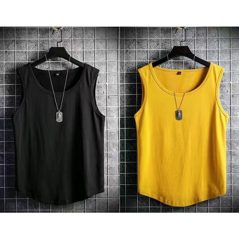 お徳用 2枚セット タンクトップ メンズ 肌着 ノースリーブ Tシャツ スウェット インナー 薄手 ゆったり 無地 おしゃれ 軽量 部屋着 スポーツ - 画像 (3)