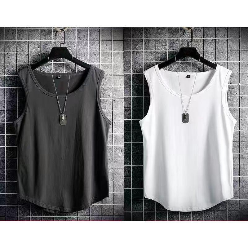 お徳用 2枚セット タンクトップ メンズ 肌着 ノースリーブ Tシャツ スウェット インナー 薄手 ゆったり 無地 おしゃれ 軽量 部屋着 スポーツ - 画像 (4)