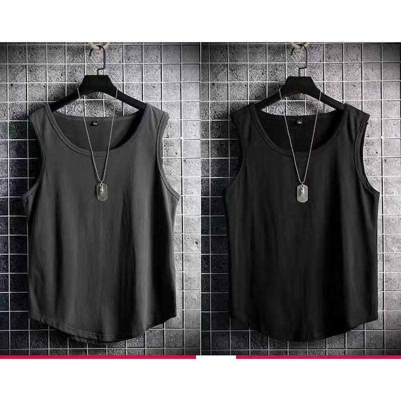 お徳用 2枚セット タンクトップ メンズ 肌着 ノースリーブ Tシャツ スウェット インナー 薄手 ゆったり 無地 おしゃれ 軽量 部屋着 スポーツ - 画像 (5)