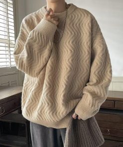 ニットセーター メンズ 暖 あったか クルーネック トップス アウター 厚手 防寒対策 カジュアル ベーシック 保温 プルオーバー ゆったり