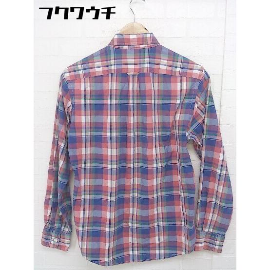◇ ◎ green label relaxing UNITED ARROWS チェック BD ボタンダウン 長袖 シャツ サイズS レッド ブルー マルチ メンズ - 画像 (2)