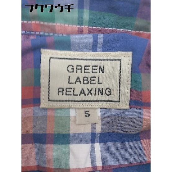 ◇ ◎ green label relaxing UNITED ARROWS チェック BD ボタンダウン 長袖 シャツ サイズS レッド ブルー マルチ メンズ - 画像 (3)