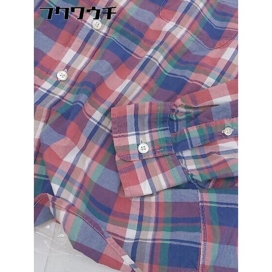 ◇ ◎ green label relaxing UNITED ARROWS チェック BD ボタンダウン 長袖 シャツ サイズS レッド ブルー マルチ メンズ - 画像 (5)