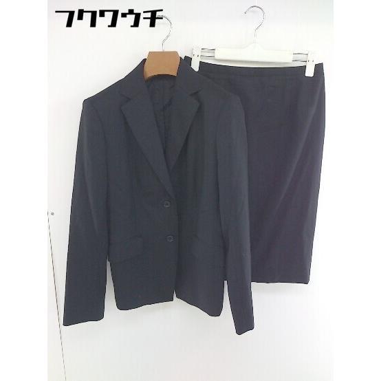 ◇ SABRINA サブリナ ストライプ 膝丈 スカート スーツ セットアップ 上下 サイズ11 ブラック レディース