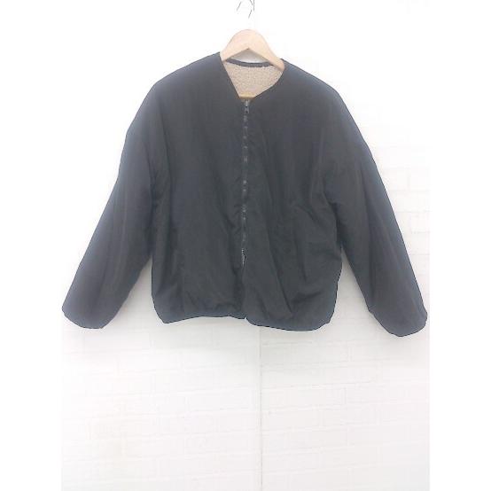 ◇ classicalelf リバーシブル ボア 長袖 ブルゾン ジャケット サイズM ベージュ系 ブラック レディース E