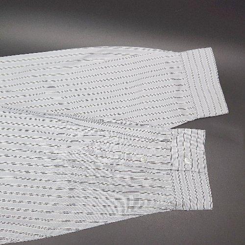 ◇ ◎ ●未使用● MONO-MART ボタン 胸ポケット ストライプ柄 薄手 シンプル 長袖 シャツ サイズM ブルー系 メンズ E - 画像 (4)