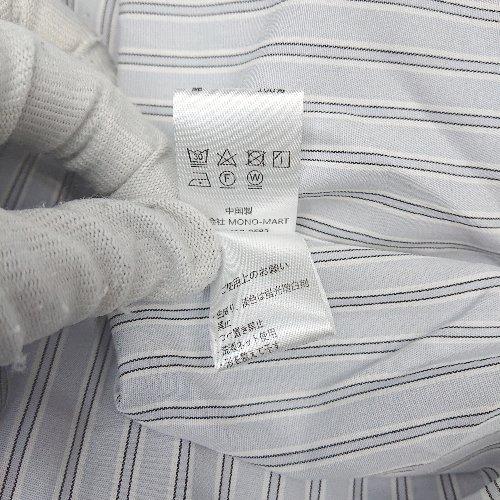 ◇ ◎ ●未使用● MONO-MART ボタン 胸ポケット ストライプ柄 薄手 シンプル 長袖 シャツ サイズM ブルー系 メンズ E - 画像 (6)