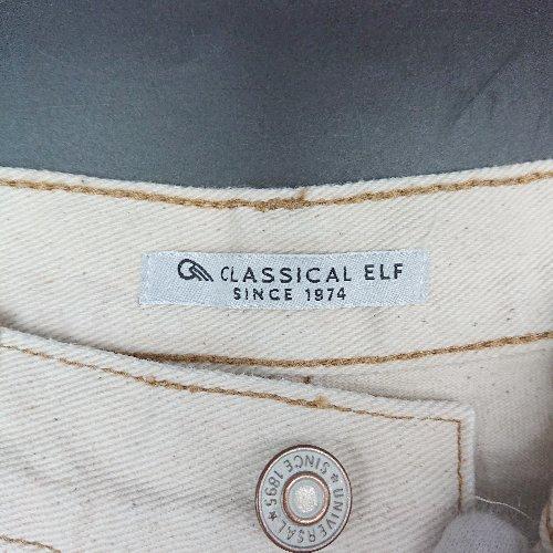 ◇ classicalelf デニム生地 フロントファスナー カジュアル ストレートパンツ サイズM ベージュ レディース E - 画像 (2)