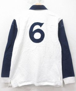 POLO RALPH LAUREN M/古着 ラルフローレン 長袖 ブランド ラガー シャツ メンズ 90s ワンポイントロゴ 6 ヒジ当て コットン 白他 ホワイト 25aug26 中古 トッ