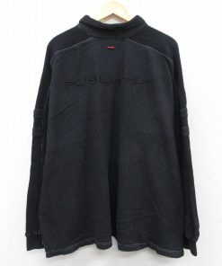 XL/古着 フブ FUBU 長袖 ラガー シャツ メンズ ビッグロゴ 刺繍 大きいサイズ 黒 ブラック spe 25sep08 中古 トップス