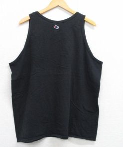 Champion XL/古着 チャンピオン champion タンクトップ メンズ ワンポイントロゴ 大きいサイズ クルーネック 黒 ブラック 25jul25 中古