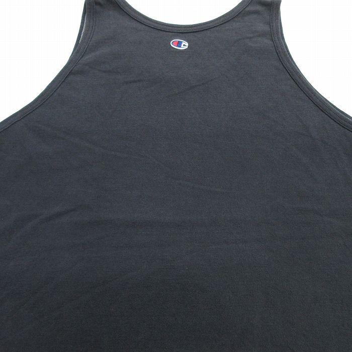 Champion XL/古着 チャンピオン champion タンクトップ メンズ ワンポイントロゴ 大きいサイズ クルーネック 黒 ブラック 25jul25 中古 - 画像 (5)