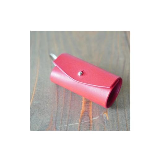 ふるさと納税 小物 岡山県 奈義町 レッド イタリアンオイルレザーのリングキーケース レッドカラー 革製品 ハンドメイド クラフト キーケース 革 レザー オイ…