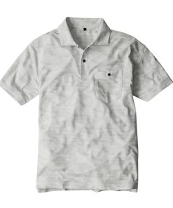 エアー UV+ 半袖 ポロシャツ (カモフラグレー/LL) ユニセックス 男女兼用 冷感 MAXDRY 吸汗速乾 シャツ UVカット