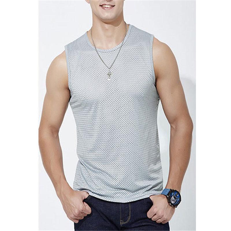 タンクトップ ノースリーブ メンズ トレーニングウェア 通気性 おしゃれ 伸縮 吸水 速乾 フィットネス 筋トレ スポーツウェア 夏 運動 無地 - 画像 (2)