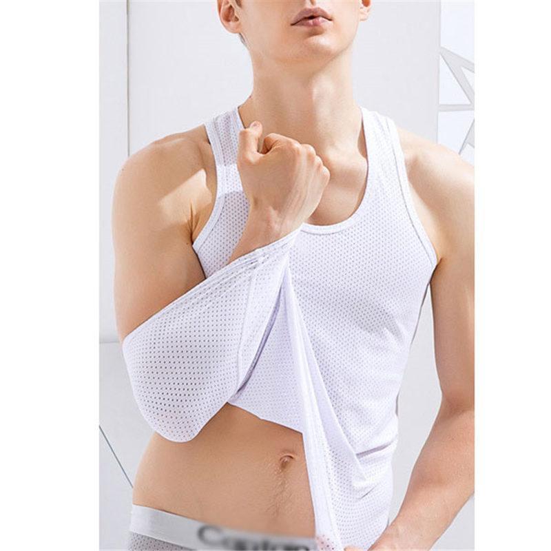 タンクトップ ノースリーブ メンズ トレーニングウェア 通気性 おしゃれ 伸縮 吸水 速乾 フィットネス 筋トレ スポーツウェア 夏 運動 無地 - 画像 (6)