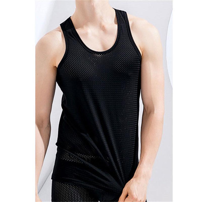 タンクトップ ノースリーブ メンズ トレーニングウェア 通気性 おしゃれ 伸縮 吸水 速乾 フィットネス 筋トレ スポーツウェア 夏 運動 無地 - 画像 (7)