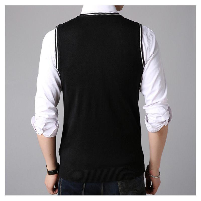 ニットベスト メンズ Vネック ケーブル編み ダイヤ織柄 ノースリーブ ジレー ハイゲージニット チョッキ ビジネス ウォッシャブル フォーマル - 画像 (7)