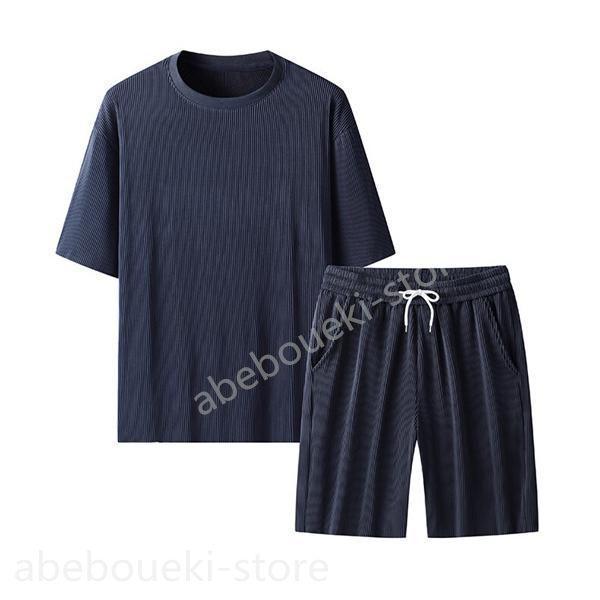 ジャージ メンズ 上下セット 2点セット セットアップ 半袖 ショートパンツ ハーフパンツ おしゃれ 夏物 吸汗速乾 薄手 無地 スポーツ 快適 - 画像 (5)