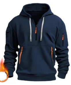 プルオーバーパーカー メンズ 裏起毛 パーカー ポケット付き 多機能 秋 冬 防寒 長袖 ハーフジップ プルオーバー フード付き