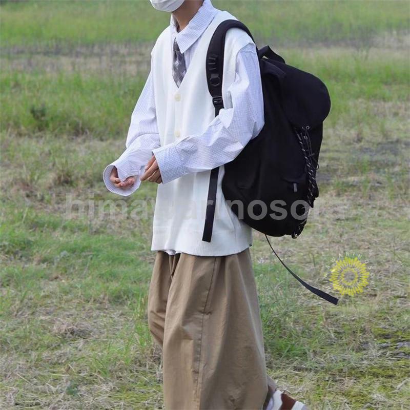 ニットベスト メンズ Vネック ボタン付き 細身 レイヤード 重ね着 カジュアル ビジネス 紳士服 秋服 チョッキ 前開き ノースリーブ 無地 通勤 通学 旅行 - 画像 (7)