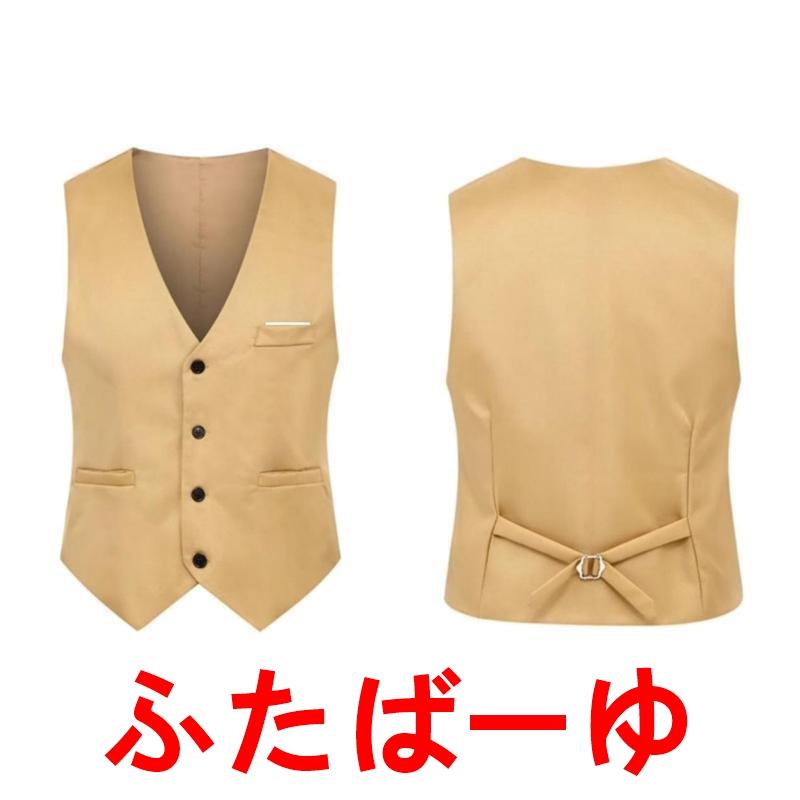 ジレベスト 前開き メンズ ベスト ジレ チョッキ スーツベスト フォーマルベスト ビジネス テーラードベスト レギュラー 発表会 演奏会 紳士服 スリム - 画像 (4)