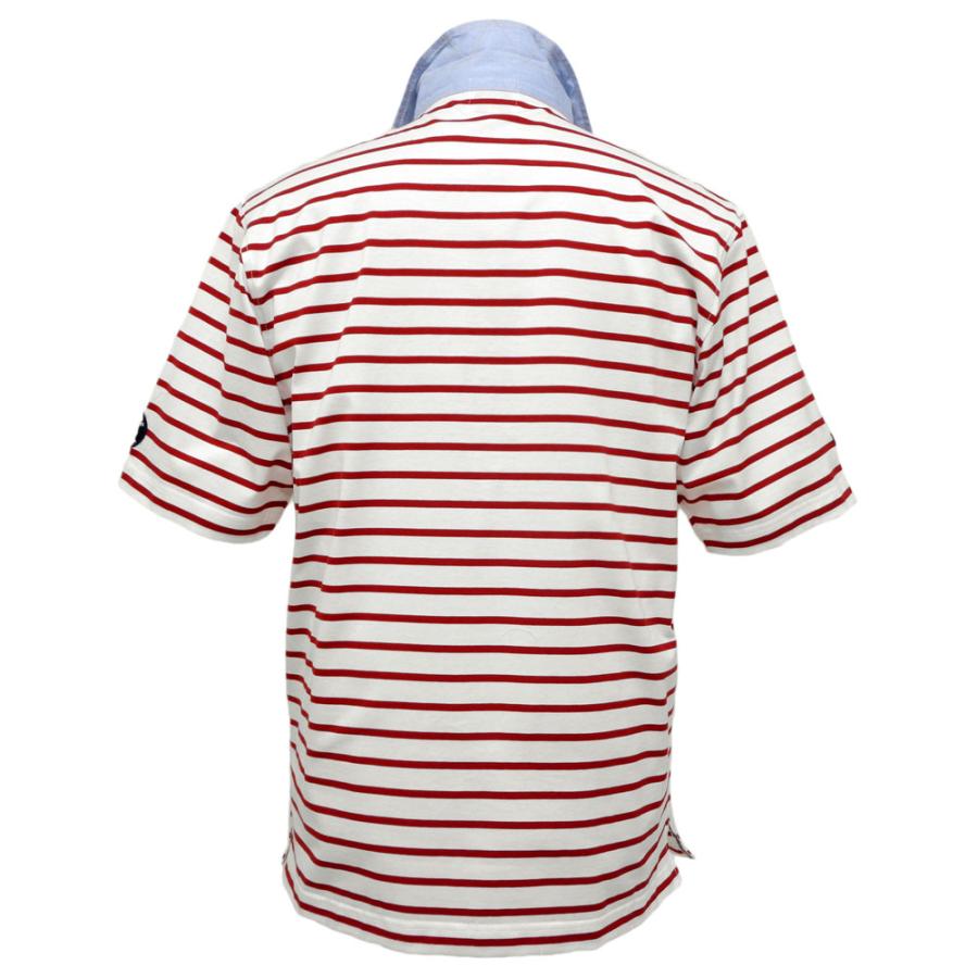 SINA COVA 40%OFF 春夏 シナコバ マリンボーダー半袖ラガーシャツ (アカ系) (M)(L)(LL) PS*0124110510960