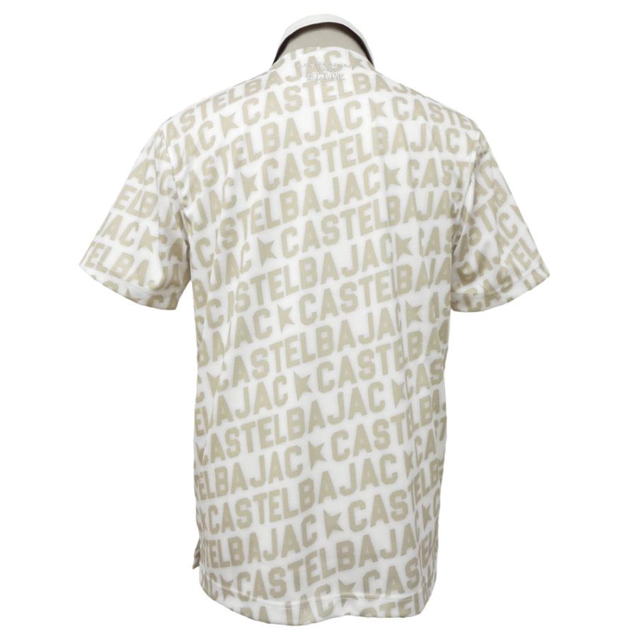CASTELBAJAC 50%OFF 2024春夏 カステルバジャック 吸汗速乾 ロゴ総柄 半袖ポロシャツ (ベージュ系) (M)(LL) PS*02723417415201
