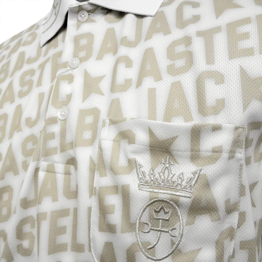 CASTELBAJAC 50%OFF 2024春夏 カステルバジャック 吸汗速乾 ロゴ総柄 半袖ポロシャツ (ベージュ系) (M)(LL) PS*02723417415201 - 画像 (4)