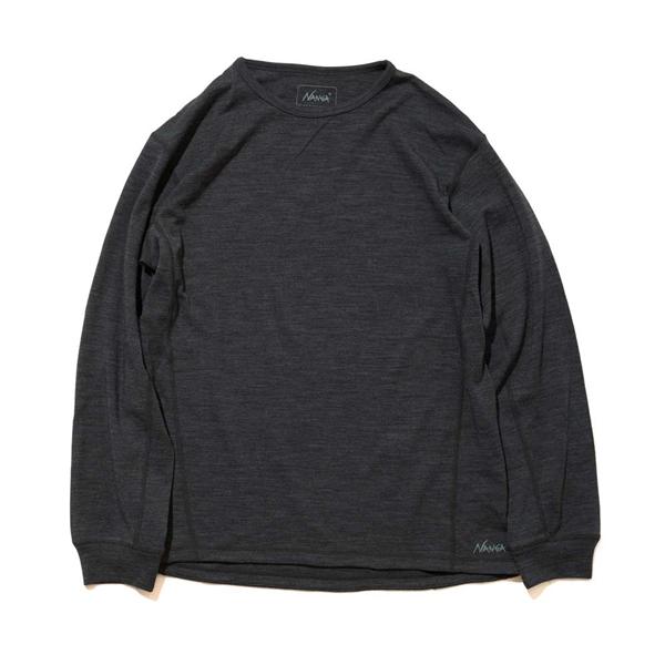NANGA ナンガ MERINO WOOL BASE LAYER L S TOP BLK ブラック GRY グレー Sサイズ Mサイズ Lサイズ XLサイズ