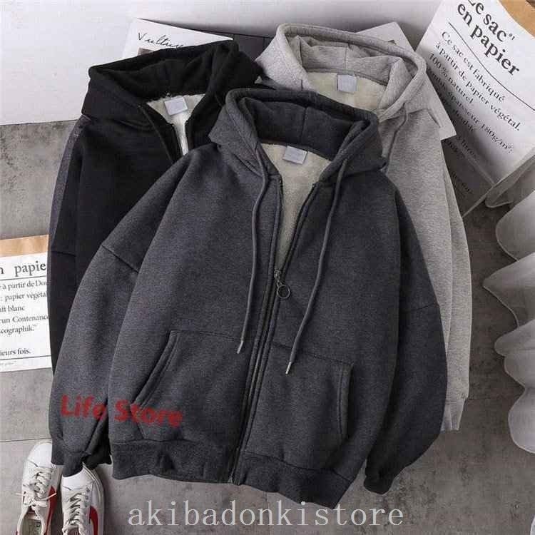 コート長袖短いコート秋ブラウストップスレディースショート前開き裏ボア裏起毛フード付きカジュアルシンプルポケット付き無地 - 画像 (4)