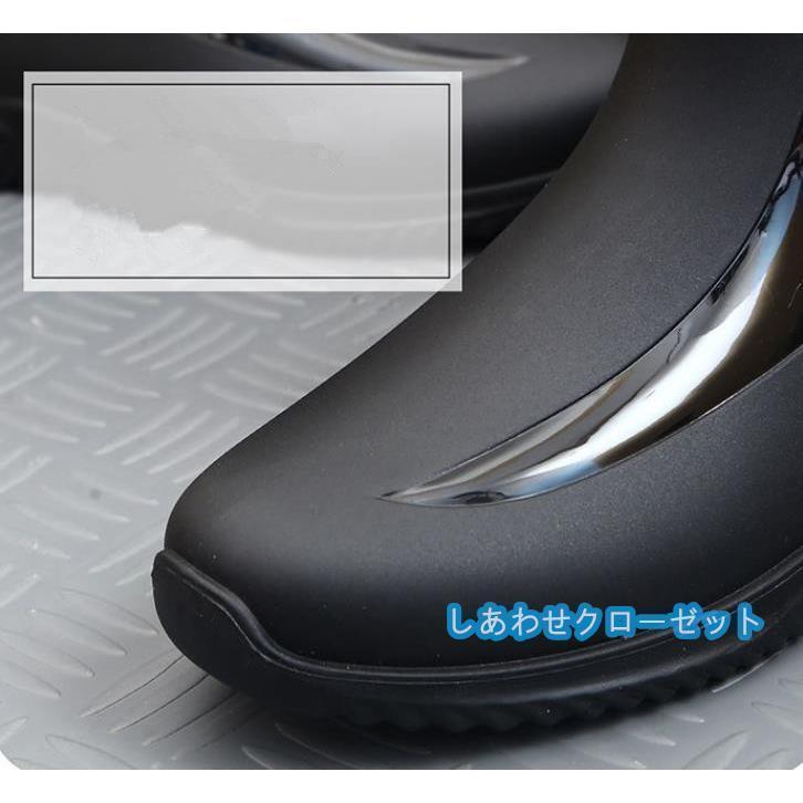レインブーツ メンズ ショート レインシューズワークマンスノーブーツビジネス 長靴 雨靴 軽量 防水 防滑 梅雨対策 農作業 仕事 - 画像 (6)