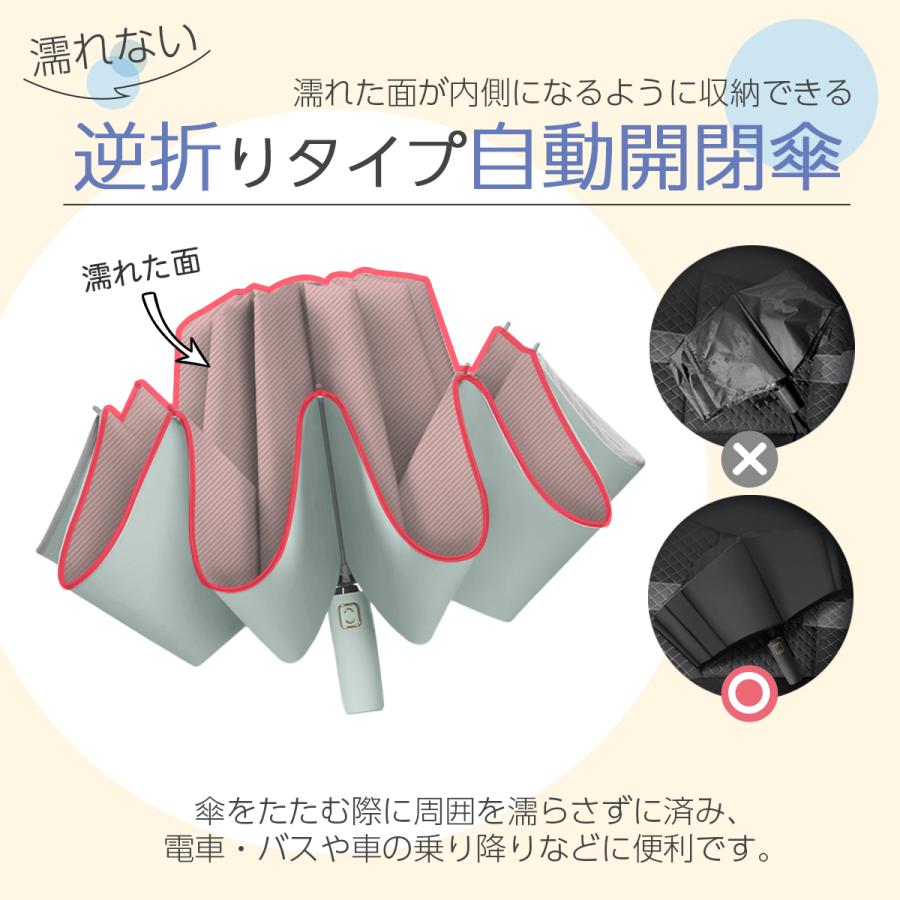 晴雨兼用傘 日傘 完全遮光 遮熱 軽量 折りたたみ傘 レディース メンズ 逆折り 逆折れ UVカット 紫外線 折り畳み 10本骨 撥水 - 画像 (4)
