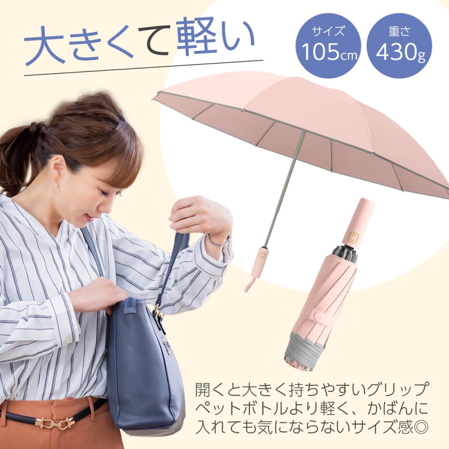 晴雨兼用傘 日傘 完全遮光 遮熱 軽量 折りたたみ傘 レディース メンズ 逆折り 逆折れ UVカット 紫外線 折り畳み 10本骨 撥水 - 画像 (7)