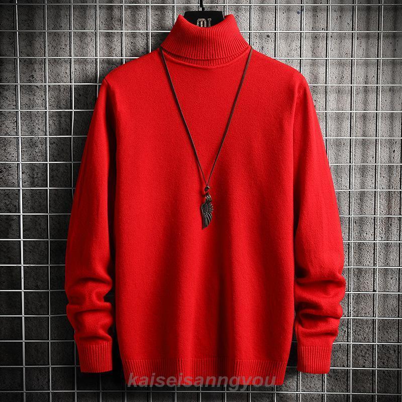 ニット メンズ セーター タートルネック 無地 ハイネック ニットセーター 秋物 長袖 カラー シンプル きれいめ 着こなし - 画像 (5)