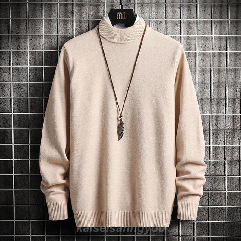 ニット メンズ セーター タートルネック 無地 ハイネック ニットセーター 秋物 長袖 カラー シンプル きれいめ 着こなし - 画像 (8)