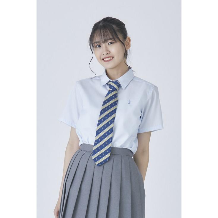 EASTBOY イーストボーイ シャツ ブラウス 女子 半袖 サックス ピンク 刺繍 スクールシャツ カッター yシャツ 制服 学生 eastboy 205101 - 画像 (6)