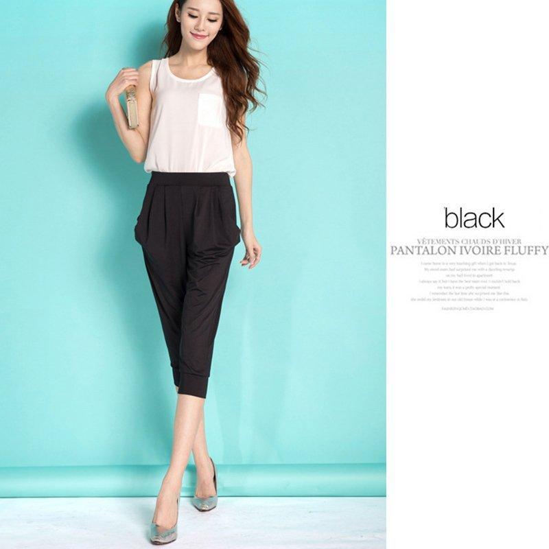 サルエルパンツ レディース 七分丈 九分丈 パンツ 女性用 ゆったり 体型カバー カジュアル クロップドパンツ スウェット 春 夏 秋 ダンス ヨガ - 画像 (6)