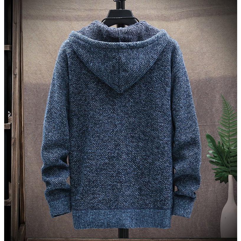 パーカー 長袖 メンズ アウター ジップアップ 裏起毛 裏ボア 厚手 モコモコ 紐付きフード 男性用 上着 羽織り 大きいサイズあり ファスナー 防寒 - 画像 (4)